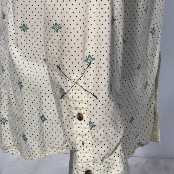 Nuco LA brand Los Angeles polka dot green mod pattern dress shirt Mens Medium M - Picture 4 of 7